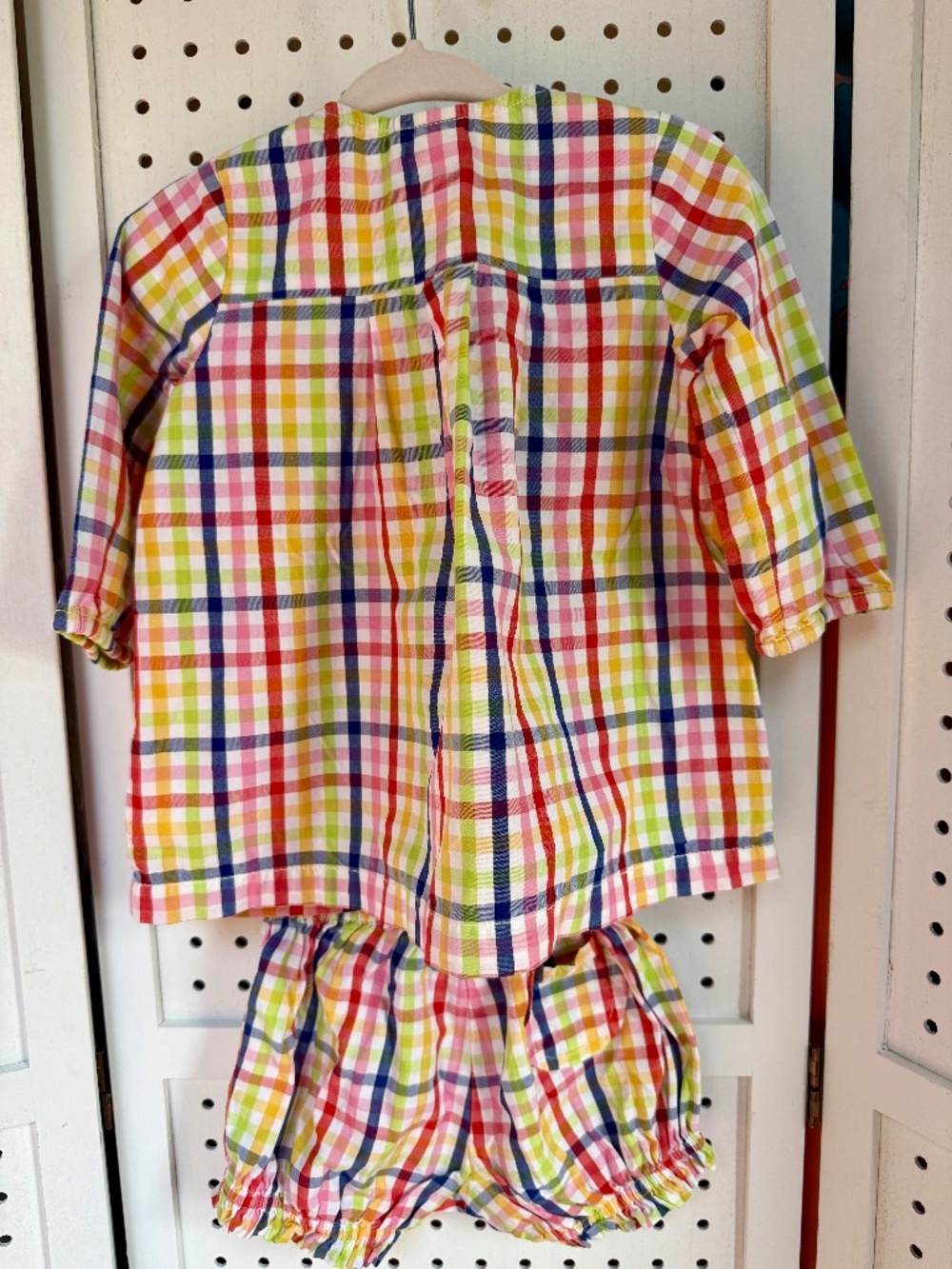 Hanna Andersson Multicolor Plaid Baby Dress & Bloomer Set - Size 6 - 12M - Picture 5 of 7